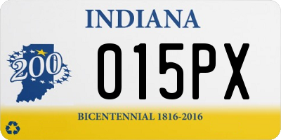 IN license plate 015PX