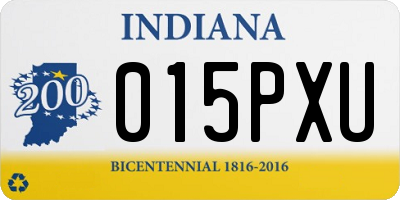 IN license plate 015PXU