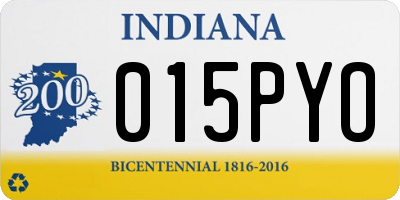 IN license plate 015PYO
