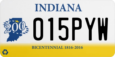 IN license plate 015PYW