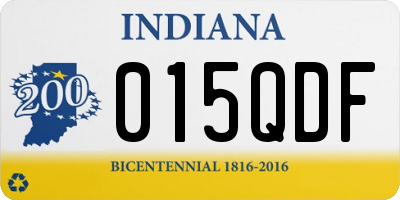 IN license plate 015QDF