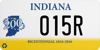 IN license plate 015R