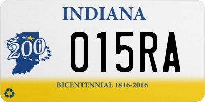 IN license plate 015RA