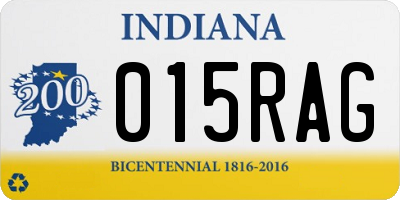 IN license plate 015RAG