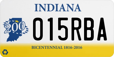 IN license plate 015RBA