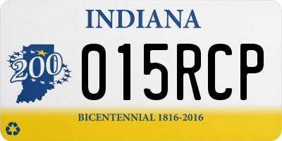 IN license plate 015RCP