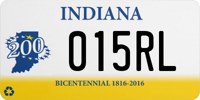 IN license plate 015RL