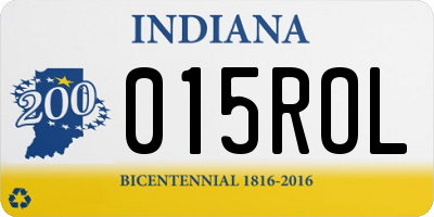 IN license plate 015ROL
