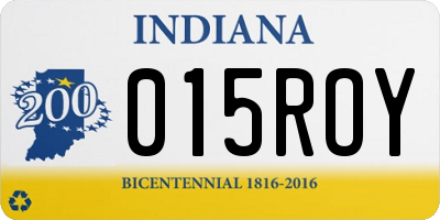 IN license plate 015ROY