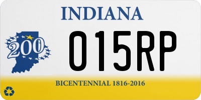 IN license plate 015RP