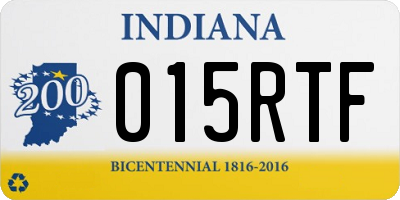 IN license plate 015RTF