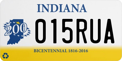 IN license plate 015RUA