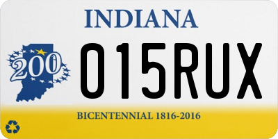 IN license plate 015RUX