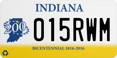 IN license plate 015RWM