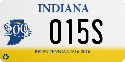 IN license plate 015S
