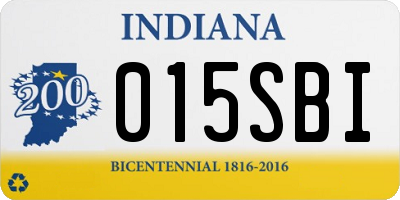 IN license plate 015SBI