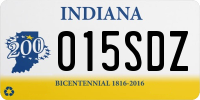 IN license plate 015SDZ