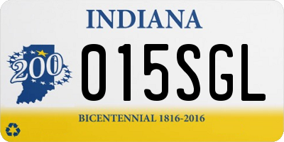 IN license plate 015SGL