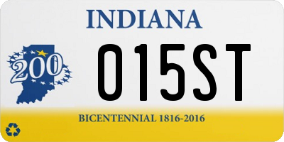 IN license plate 015ST