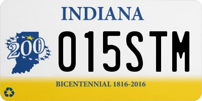 IN license plate 015STM