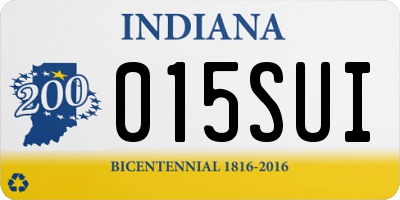 IN license plate 015SUI