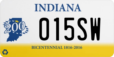 IN license plate 015SW