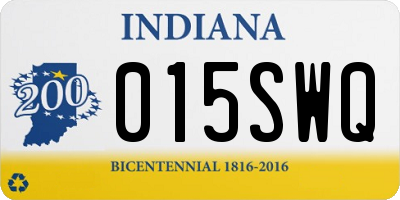 IN license plate 015SWQ