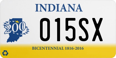 IN license plate 015SX