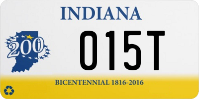 IN license plate 015T