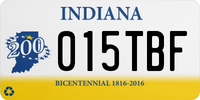 IN license plate 015TBF