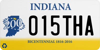 IN license plate 015THA