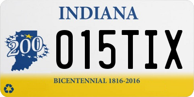 IN license plate 015TIX