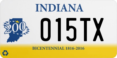 IN license plate 015TX