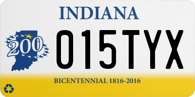 IN license plate 015TYX