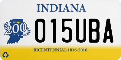 IN license plate 015UBA