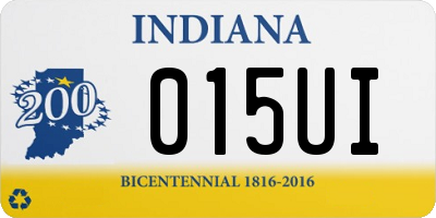 IN license plate 015UI