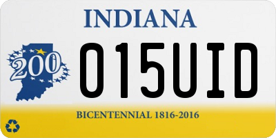IN license plate 015UID