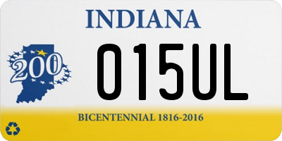 IN license plate 015UL