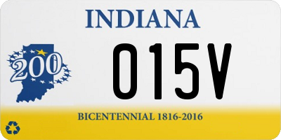 IN license plate 015V