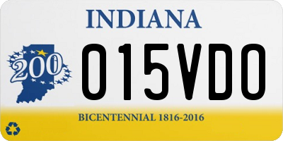 IN license plate 015VDO