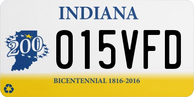 IN license plate 015VFD