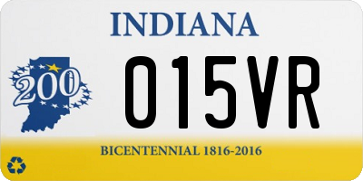 IN license plate 015VR