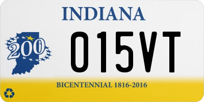 IN license plate 015VT