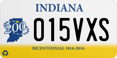 IN license plate 015VXS