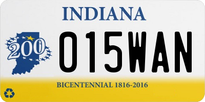 IN license plate 015WAN