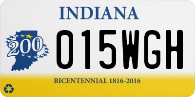 IN license plate 015WGH