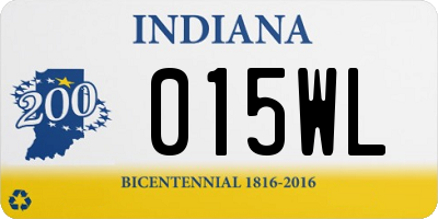 IN license plate 015WL