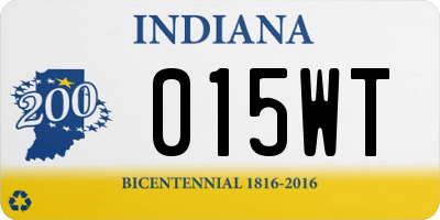 IN license plate 015WT