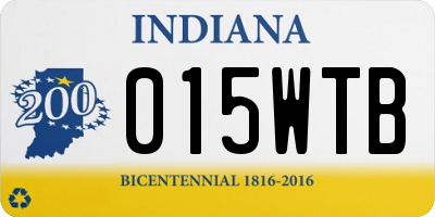 IN license plate 015WTB