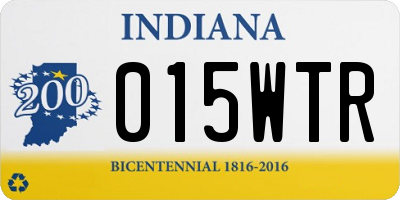 IN license plate 015WTR